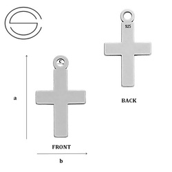 CL-354 Zawieszka KRZYŻ 8,6 x 5,0 mm Srebro p.925