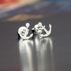 SZT-693 Silver earrings ANCHOR - Sterling Silver 925