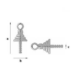 21/Z5 Czapeczka z bolcem do wklejania pereł lub kamieni Srebro 925 /gram