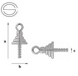 21/Z5 Czapeczka z bolcem do wklejania pereł lub kamieni Srebro 925 /gram