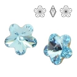 4744 MM 6 Swarovski Flower AQUAMARINE F