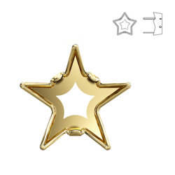 4745/S MM 10 Swarovski Star - Gold