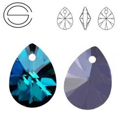 6128 MM 12 Swarovski Mini Pear BERMUDA BLUE BBL