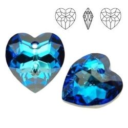 6215 MM 18 Swarovski Heart BERMUDA BLUE BBL 