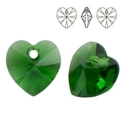 6228 MM 10 Swarovski Heart DARK MOSS GREEN