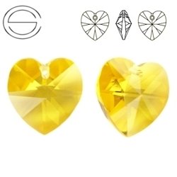 6228 MM 14 Swarovski Heart LIGHT TOPAZ