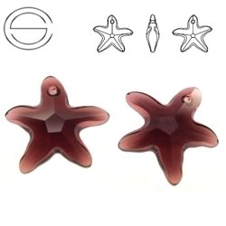 6721 MM 20 Swarovski Starfish BURGUNDY