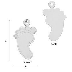 CL-334 Zawieszka STOPY 21,0 x 11,0 mm Srebro p.925