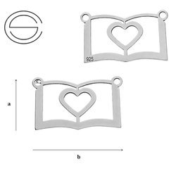 CL-424 Baza do naszyjnika KSIĄŻKA Srebro pr925