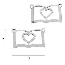 CL-424 Baza do naszyjnika KSIĄŻKA Srebro pr925