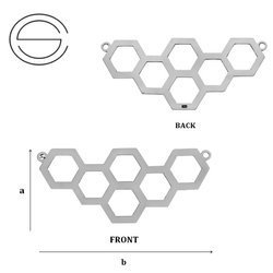 CL-498 Zawieszka PLASTER MIODU 46,0 mm Srebro 925