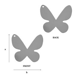 CL-573B Blaszka MOTYL pełny, z otworem do podwieszenia Srebro 925