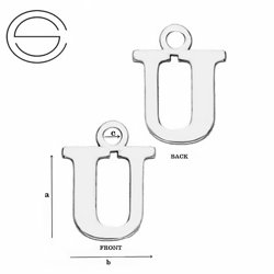 CL-682U Zawieszka Alfabet Literka U Srebro pr. 925