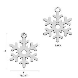 CL-683 Zawieszka ŚNIEŻYNKA 13x10 mm Srebro 925