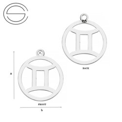 CL-685 Zawieszka zodiak BLIŹNIĘTA - Srebro 925