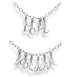 Srebrna zawieszka - charms - ALFABET - N - pr. 925